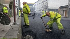 Anterior obras de asfaltado en Calvo Sotelo, en diciembre del 2016