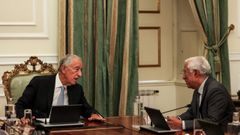 Marcelo Rebelo de Sousa habla con Antnio Costa, el 9 de noviembre en el Palacio de Belm.