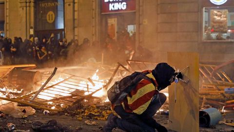 Una imagen de los disturbios en Barcelona tras la sentencia del proc�s.