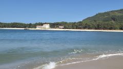 La playa de O Mu��o, en A Guarda, vista desde la localidad portuguesa de Caminha.