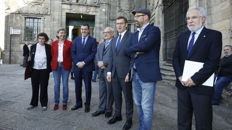 Feijoo, durante el acto de esta ma�ana en Santiago