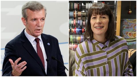 Alfonso Rueda, presidente de la Xunta y l�der del PPdeG; y Ana Pont�n, portavoz nacional del BNG, este lunes.
