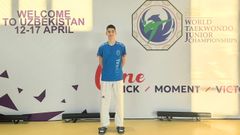 Thiago Segade, en Taskent, con la camiseta del Natural Sport.