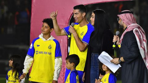 Cristiano Ronaldo, con Georgina Rodrguez y sus hijos en Riad