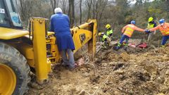 El rescate se complic� debido al tipo de terreno, un barrizal