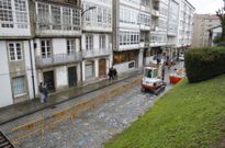 Las obras de Carreira do Conde, para su peatonalizaci�n, comenzaron hace una semana. 