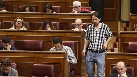 El l�der de Podemos, durante la sesi�n de control al Gobierno celebrada el pasado 26 de septiembre