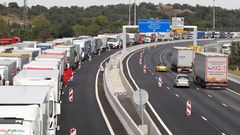 Autopista a su paso por Le Boulou, en Francia, junto a la frontera catalana