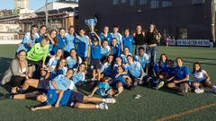 El equipo azul celebr� su triunfo en la doble pugna ante el filial del Victoria FC y Unionistas