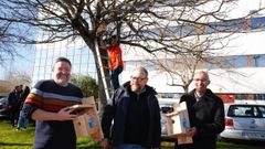 Juan Picos, director de Forestais, durante la colocaci�n de cajas nido para p�jaros, una acci�n del Green Campus del pasado curso