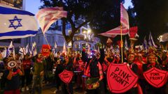 El Frente Rosa en una manifestaci�n contra la reforma de la Justicia de Netanyahu en Tel Aviv.