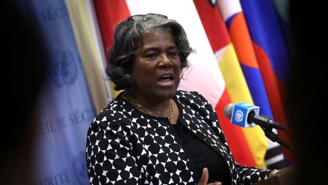 La embajadora de Estados Unidos ante la ONU, Linda Thomas-Greenfield, ayer en Nueva York.