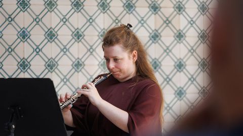A obosta Iria Folgado, no concerto en San Sadurnio.