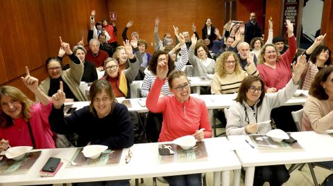 Tras degustar los platos, unanimidad de los asistentes para ir a comer a A Horta d'Obradoiro