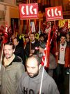 Una de las manifestaciones de apoyo a la plantilla de Ecar.