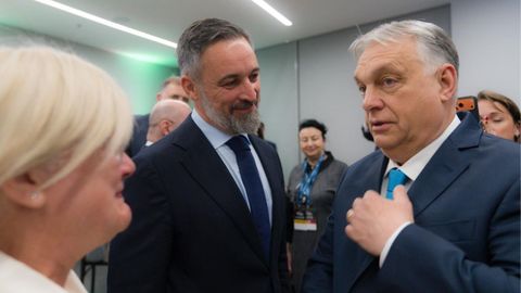 Santiago Abascal, con Viktor Orb�n el pasado marzo en Budapest.