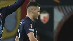 Ferran Jutgl�, durante el partido entre Celta y Estrella Roja.