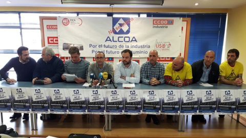 Los sindicatos en durante la rueda de prensa