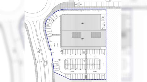 Plano del proyecto de construcci�n de un nuevo supermercado en el pol�gono de Rianxo.