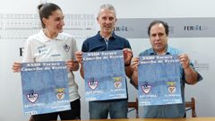 Marta G�mez, Aldrey y Rey en la presentaci�n del evento deportivo que enfrentar� al Baxi y al Benfica.