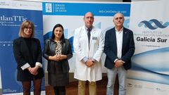 Eva Poveda, Bel�n Rubio, Jos� Manuel Olivares y Mart�n Llamas, participantes en la jornada.
