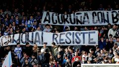 Pancarta en Riazor el pasado domingo