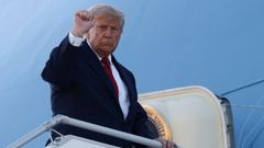 El presidente de EE.UU., Donald Trump, tras finalizar el G7.