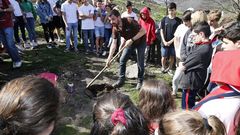 Alumnos del colegio Salesianos plantan �rboles en Chandebrito