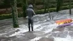 El r�o�Verdugo se desborda en Ponte Caldelas