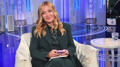 La primera ministra de Italia, Giorgia Meloni, en una entrevista televisiva en el programa �Porta a Porta� de la Rai.