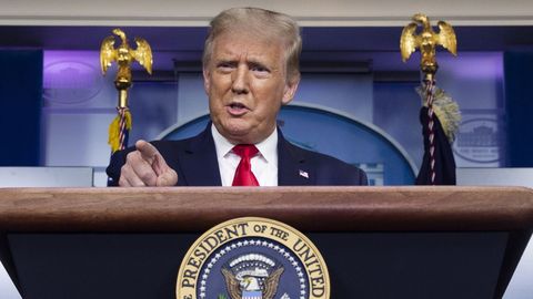 Donald Trump, en una rueda de prensa en la Casa Blanca en la que habl� sobre el coronavirus