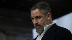 El lder de Vox, Santiago Abascal, este lunes en Madrid.