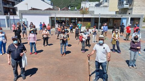 Los manifestantes se concentraron en la plaza de Espa�a de Quiroga