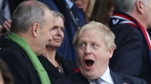 Boris Johson, este s�bado en un partido de rugby 