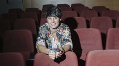 Cristina de la Torre, coa placa que dar� o seu nome a unha butaca do cine do Barco