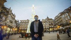 J�come, el a�o pasado, con la iluminaci�n navide�a de la Praza Maior.