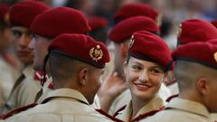 La princesa Leonor participa en la ceremonia previa a la jura de bandera