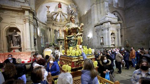 Imagen de la celebraci�n de una de las ediciones de la Romar�a da Virxe das Cabezas de Armenteira, el lunes de Pascua