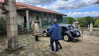 Detalle da rodaxe do documental &laquo;Ram&oacute;n Otero Pedrayo. Dereito &aacute; paisaxe&raquo; no pazo de Trasalba no mes de setembro do 2025.