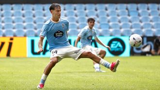 El jugador del Celta Fortuna Jan Oliveras, durante un partido de la presente temporada.
