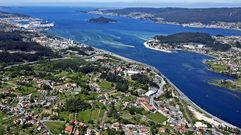 Vista a�rea de la r�a de Pontevedra