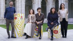 La productora de raíces gallegas Sandra Hermida, el actor Francesco Carril y la directora Isabel Coixet, ayer en la Seminci, poco antes del pase de la película «Tres adioses».