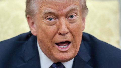 Donald Trump, en una reuni�n con el canciller alem�n, Friedrich Merz, este martes en la Casa Blanca.