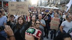 Imagen de la manifestaci�n que se celebr� ayer en el centro de Vigo