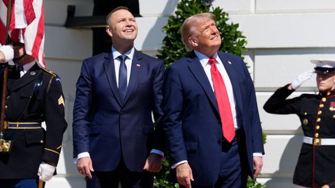 El presidente de Polonia con el presidente de EE.UU. durante una visita a la Casa Blanca