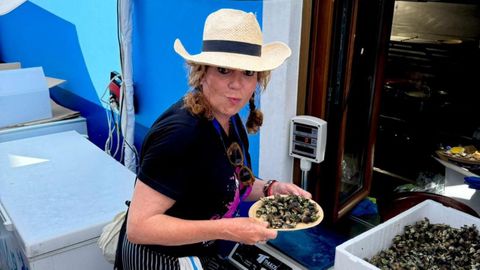Belinda Washington, en la festa do percebe de Rinlo, en Ribadeo