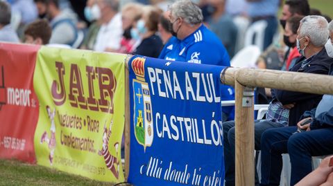 Una bandera de la Pea Azul Castrilln en la banda de El Pardo