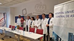 Directivos y profesionales del ISPA, Finba y el HUCA, entre los que figuran Guillermo Mu�iz, Celia G�mez, Ram�n Rodr�guez, Rut Palacios, �ngel Bernardo y los onc�logos Emilio Esteban y Carlos �lvarez-Fern�ndez.