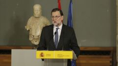 Rajoy, ayer jueves en el Museo del Prado, en el acto donde asegur� que se postular�a como candidato a la investidura. 