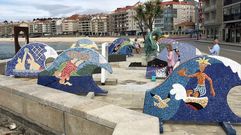 Los murales �Deportes acu�ticos�, ya en Sanxenxo
